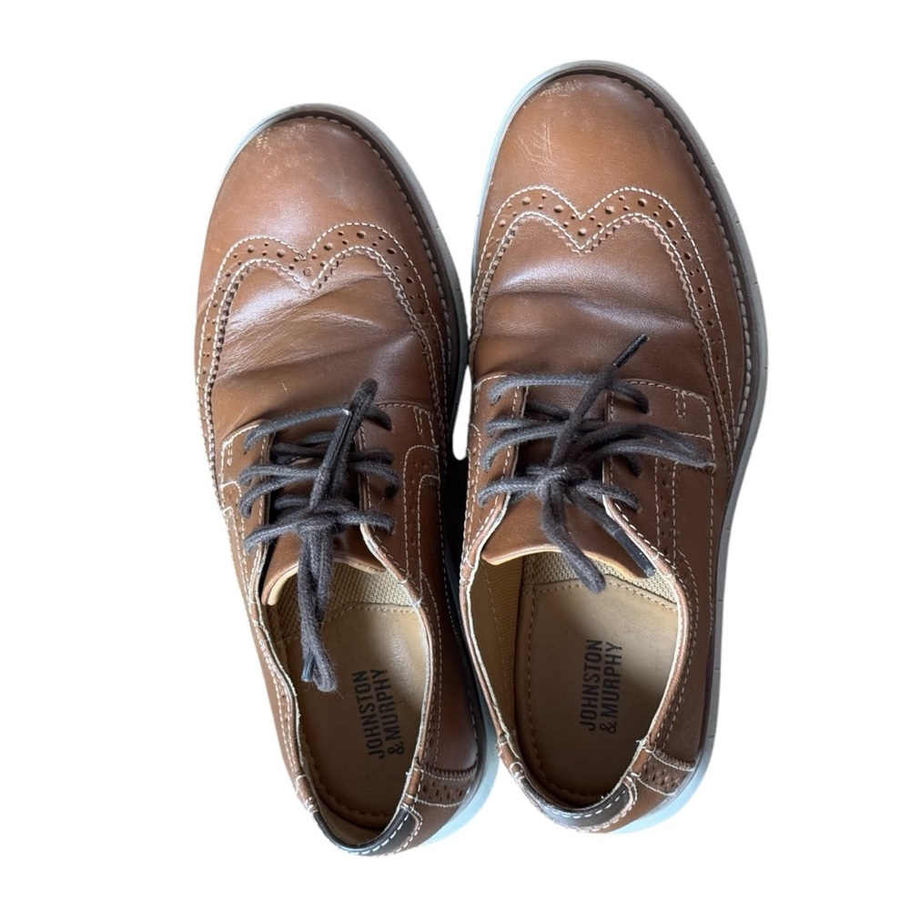 Johnston & Murphy Classic Brown Leather Boy's Brogues Sz 1 Little Kid - Picture 8 of 10